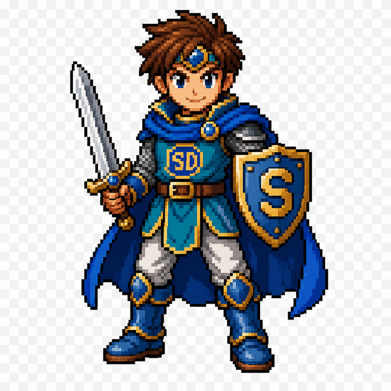 SmartDesignerを象徴する青い勇者キャラクター。