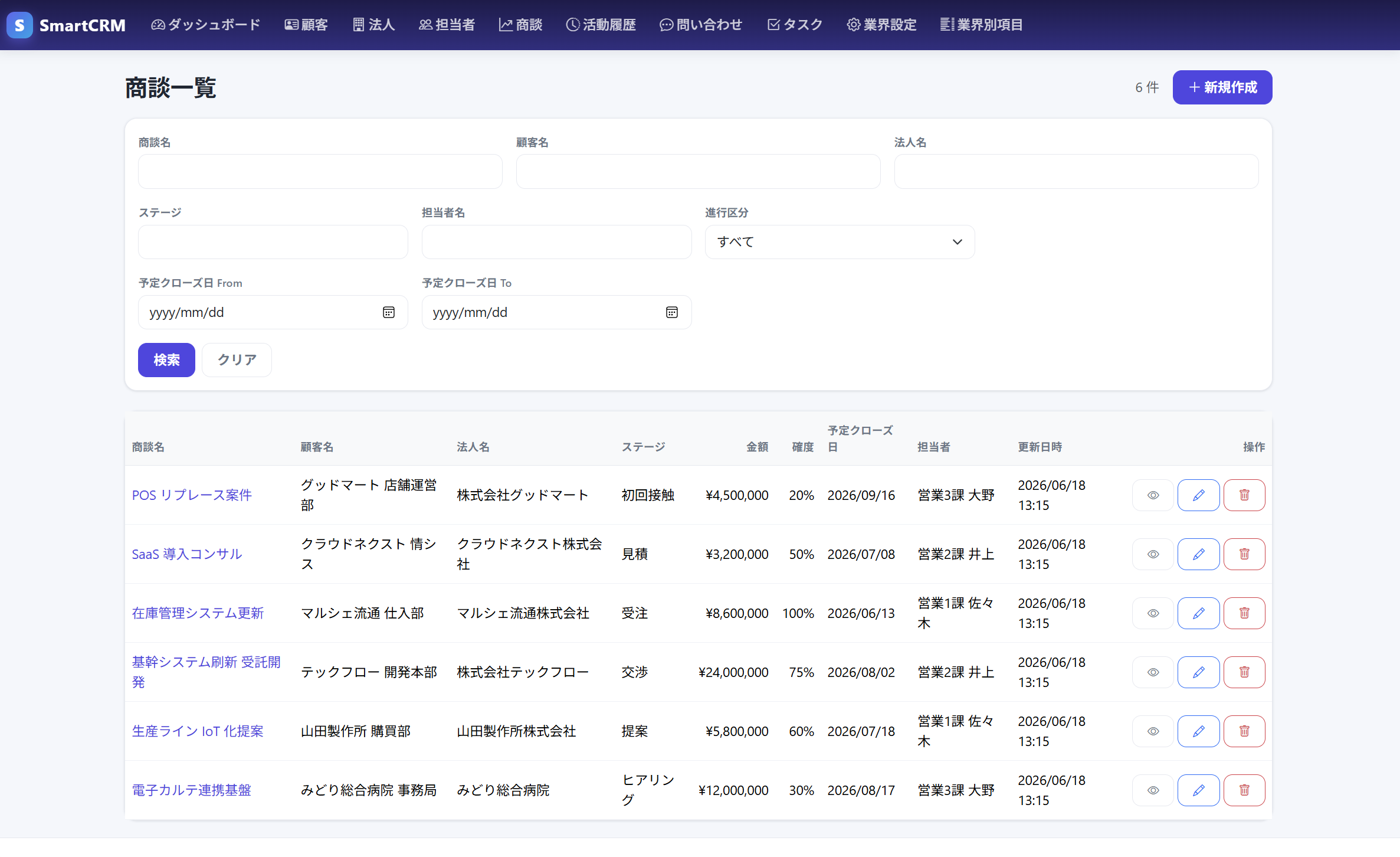 商談一覧